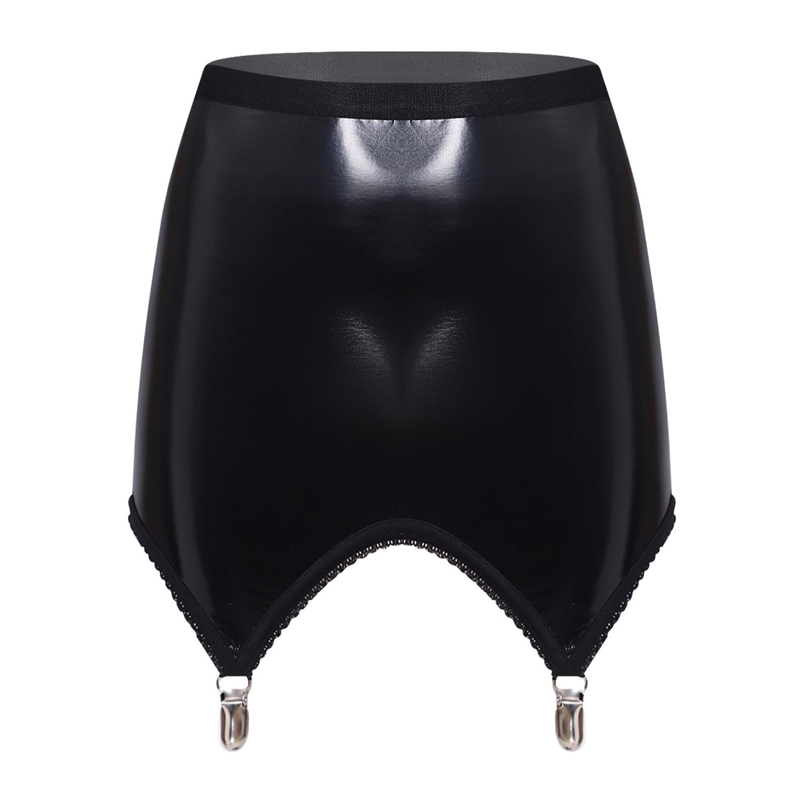 Womens Glossy PU Bodycon Miniskirt Built-in Garter Clips High Waist Wet Look Stretchy Skirt M чорний
Womens Glossy PU Bodycon Miniskirt Built-in Garter Clips High Waist Wet Look Stretchy Skirt M чорний