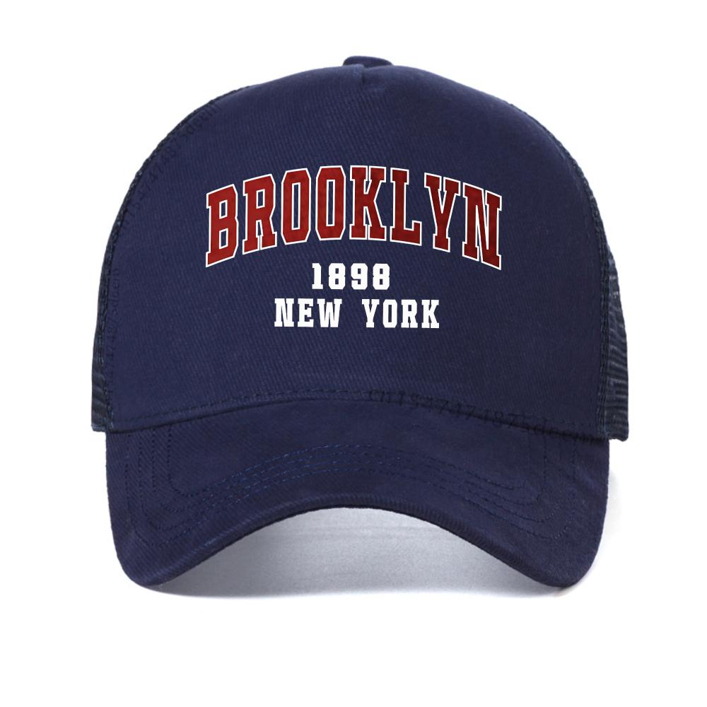 Brooklyn New York 1898 baseball cap Casual Pattern print sun hats fashion summer mesh Breathable trucker hat Snapback hats Adjustable темно-синього кольору
Brooklyn New York 1898 baseball cap Casual Pattern print sun hats fashion summer mesh Breathable trucker hat Snapback hats Adjustable темно-синього кольору