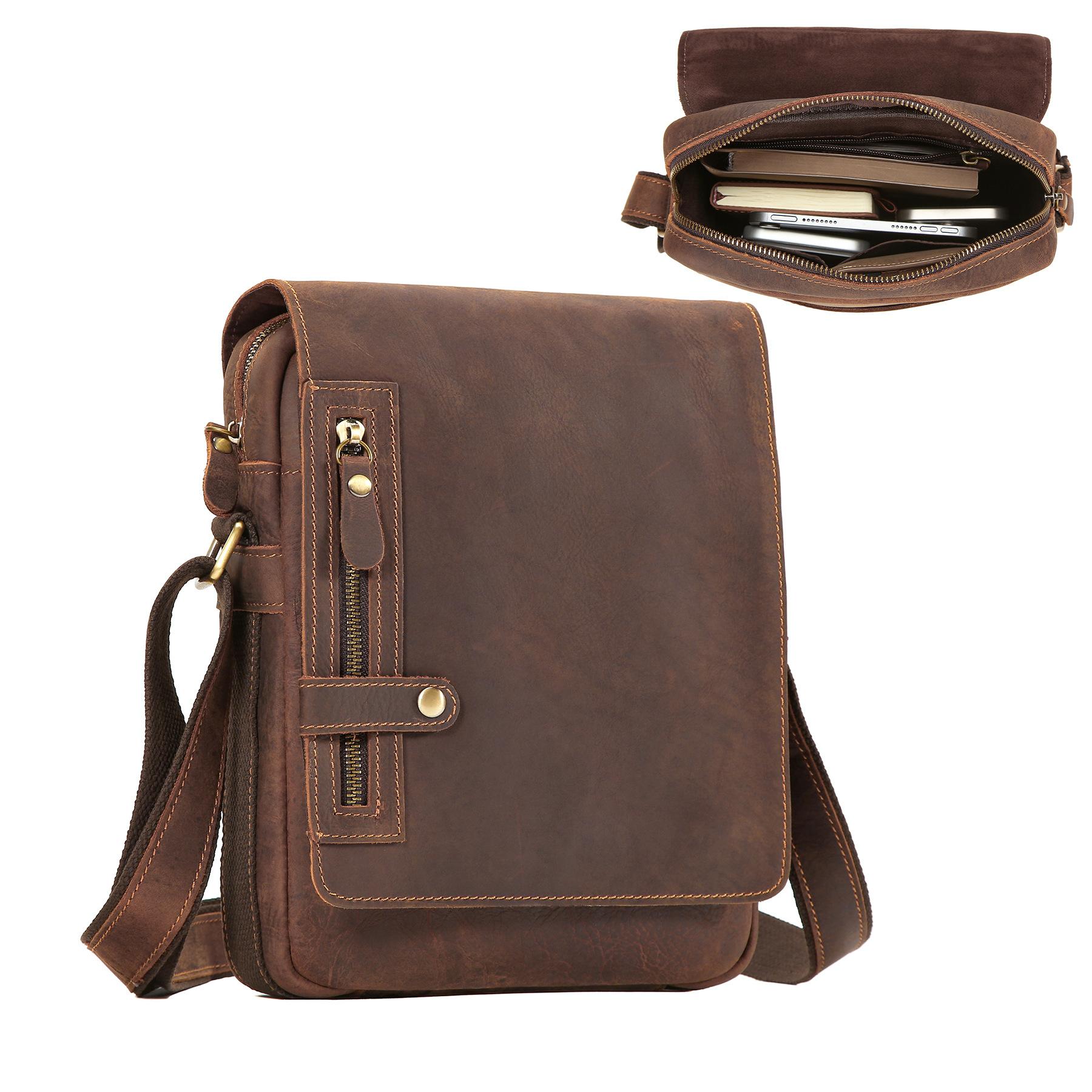 New Genuine Leather Crossbody Bag, Retro and Fashionable Vertical Shoulder Bag, Zipper Style, High-end Casual Bag
New Genuine Leather Crossbody Bag, Retro and Fashionable Vertical Shoulder Bag, Zipper Style, High-end Casual Bag