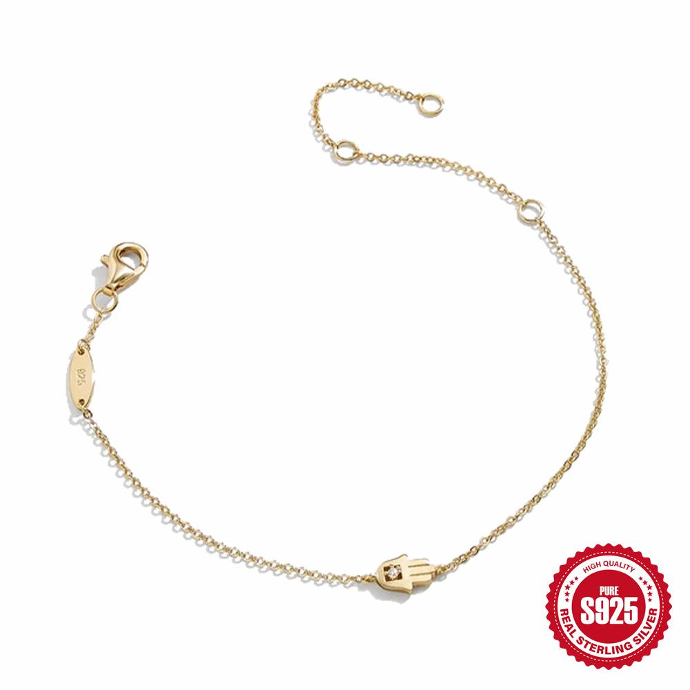 S925 Sterling Silver Women S Fashion Small Hand Simple Temperament Bracelet Popular Design Palm Jewelry 925 Silver біле золото кольору
S925 Sterling Silver Women S Fashion Small Hand Simple Temperament Bracelet Popular Design Palm Jewelry 925 Silver біле золото кольору