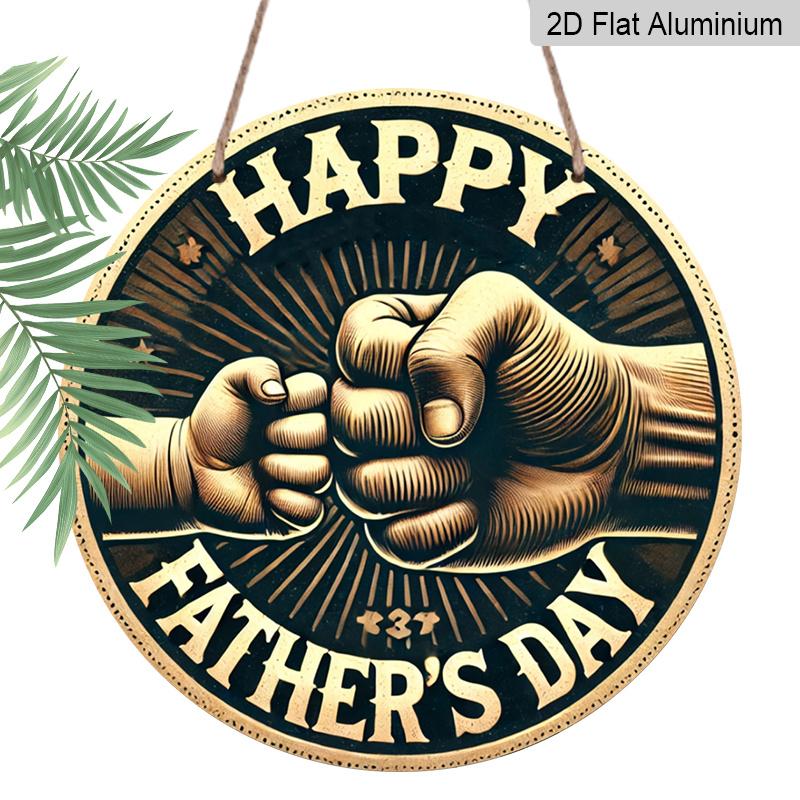 2D Flat, 1pc Round Aluminum Happy Father s Day Sign, Vintage Fist Bump Dad & Child Design, Retro Gold & Black Wall Decor, Waterproof & Durable 7.87×7.87inch
2D Flat, 1pc Round Aluminum Happy Father s Day Sign, Vintage Fist Bump Dad & Child Design, Retro Gold & Black Wall Decor, Waterproof & Durable 7.87×7.87inch