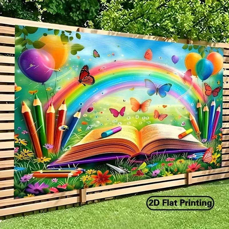 Rainbow Book & Pencil Photo Booth Backdrop, First Day of School Party Decor 47.2x31.5inch/120*80cm
Rainbow Book & Pencil Photo Booth Backdrop, First Day of School Party Decor 47.2x31.5inch/120*80cm