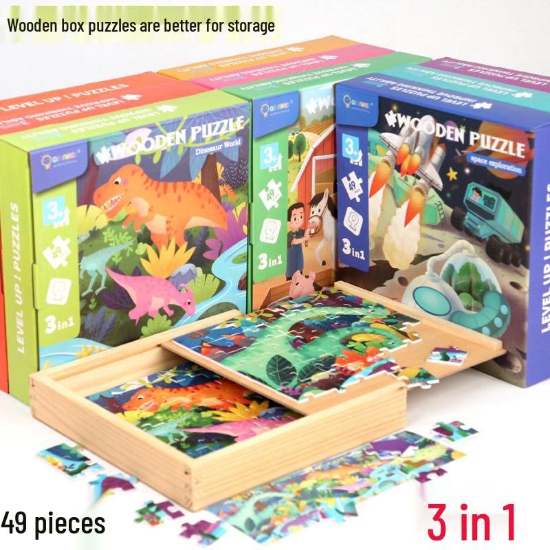 Dinosaur Educational Puzzle Toy for Kids 3-6 Years+ - 49-Piece Wooden Box Set, 3-in-1 Logical Thinking Training.
Dinosaur Educational Puzzle Toy for Kids 3-6 Years+ - 49-Piece Wooden Box Set, 3-in-1 Logical Thinking Training.