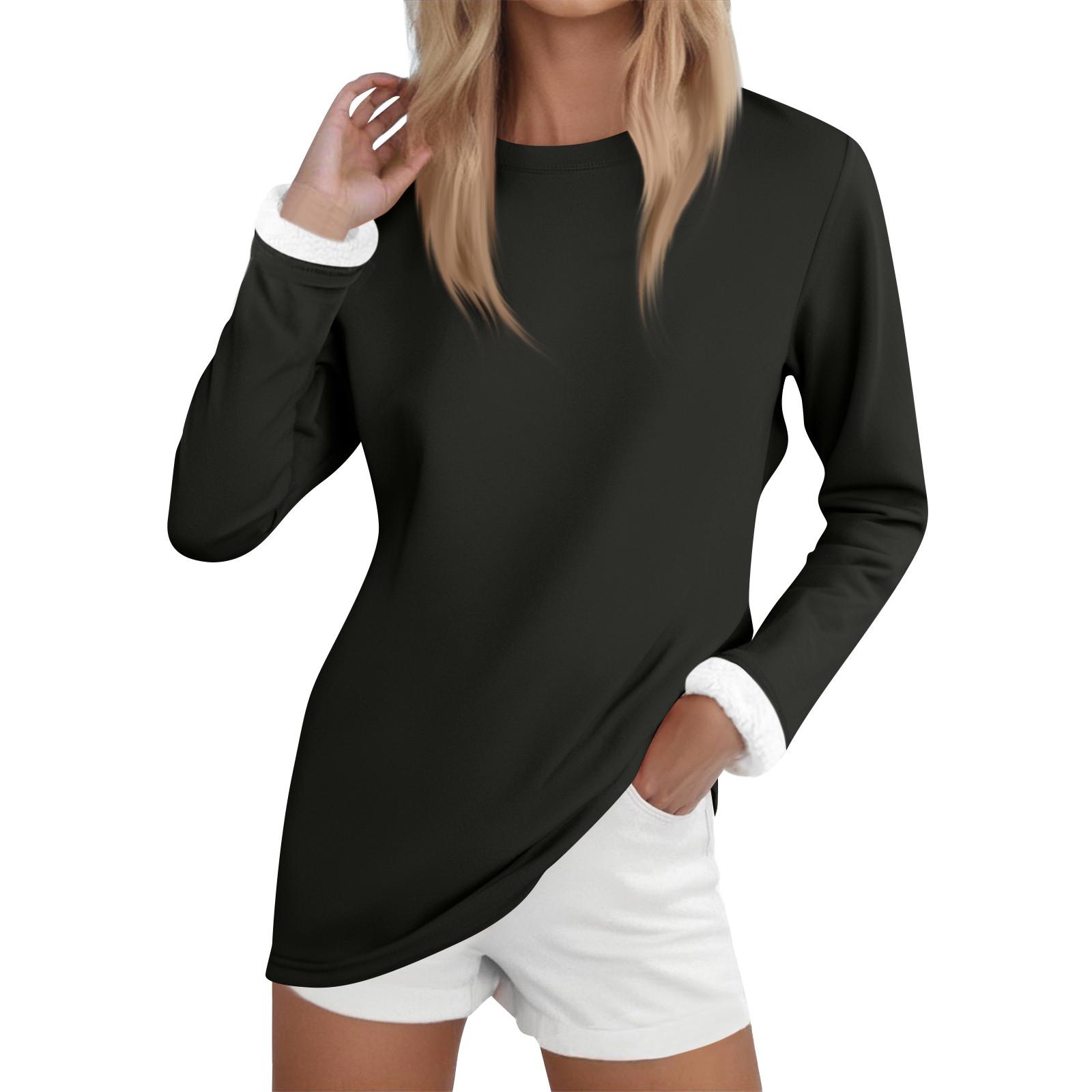Women s Fashion Casual Long Sleeve Solid Color Round Neck Padded Bottom Shirt XXL чёрный
Women s Fashion Casual Long Sleeve Solid Color Round Neck Padded Bottom Shirt XXL чёрный