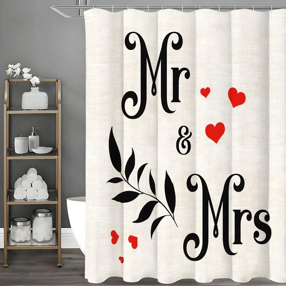 Valentine S Day Mr. Lady Love Leaf Shower Curtain, Bathroom Decorative Shower Curtain, Waterproof Shower Curtain With Hooks W60H190(CM)-1 Pcs
Valentine S Day Mr. Lady Love Leaf Shower Curtain, Bathroom Decorative Shower Curtain, Waterproof Shower Curtain With Hooks W60H190(CM)-1 Pcs
