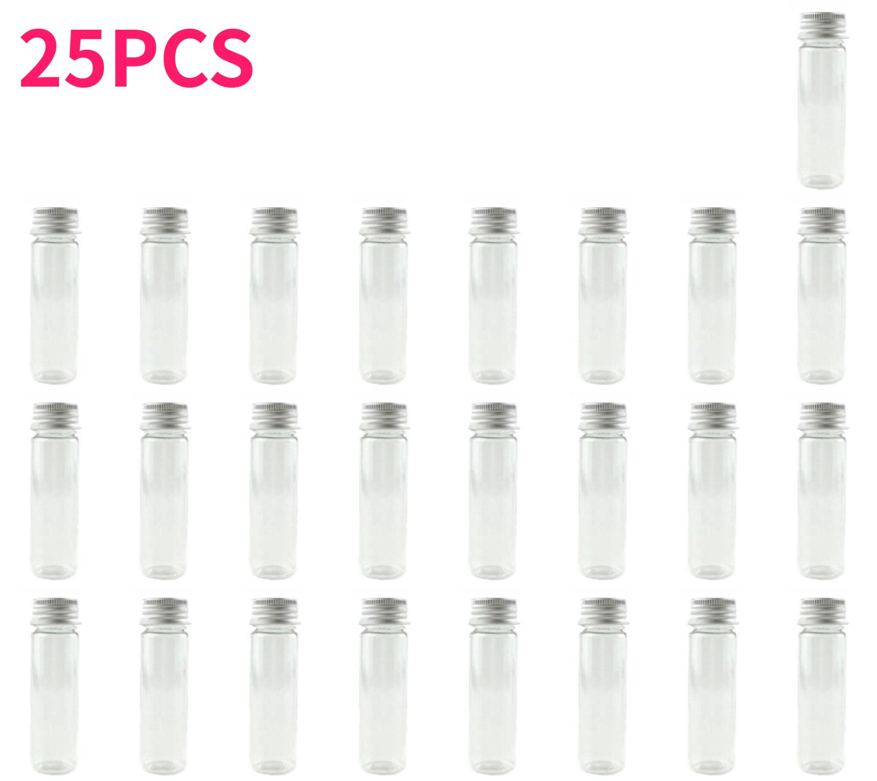 25pcs Plastic Transparent Tubes with Aluminum Screw Caps Clear Test Tubes for Beads Candy Bath Salts Granules and Liquid Storage
25pcs Plastic Transparent Tubes with Aluminum Screw Caps Clear Test Tubes for Beads Candy Bath Salts Granules and Liquid Storage