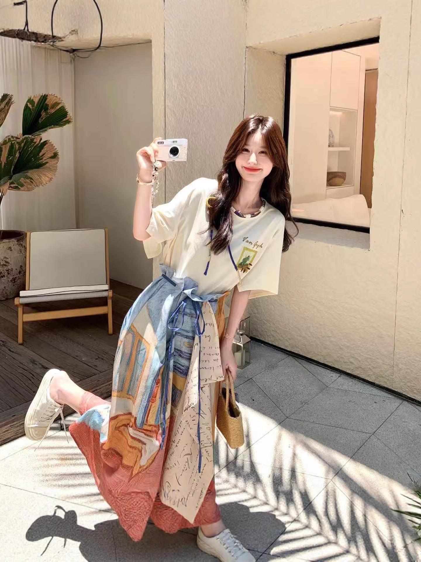 Van Gogh-Inspired Sanya Travel Outfit: Full Set with Irregular Skirt Beach Dress for Women Small
Van Gogh-Inspired Sanya Travel Outfit: Full Set with Irregular Skirt Beach Dress for Women Small