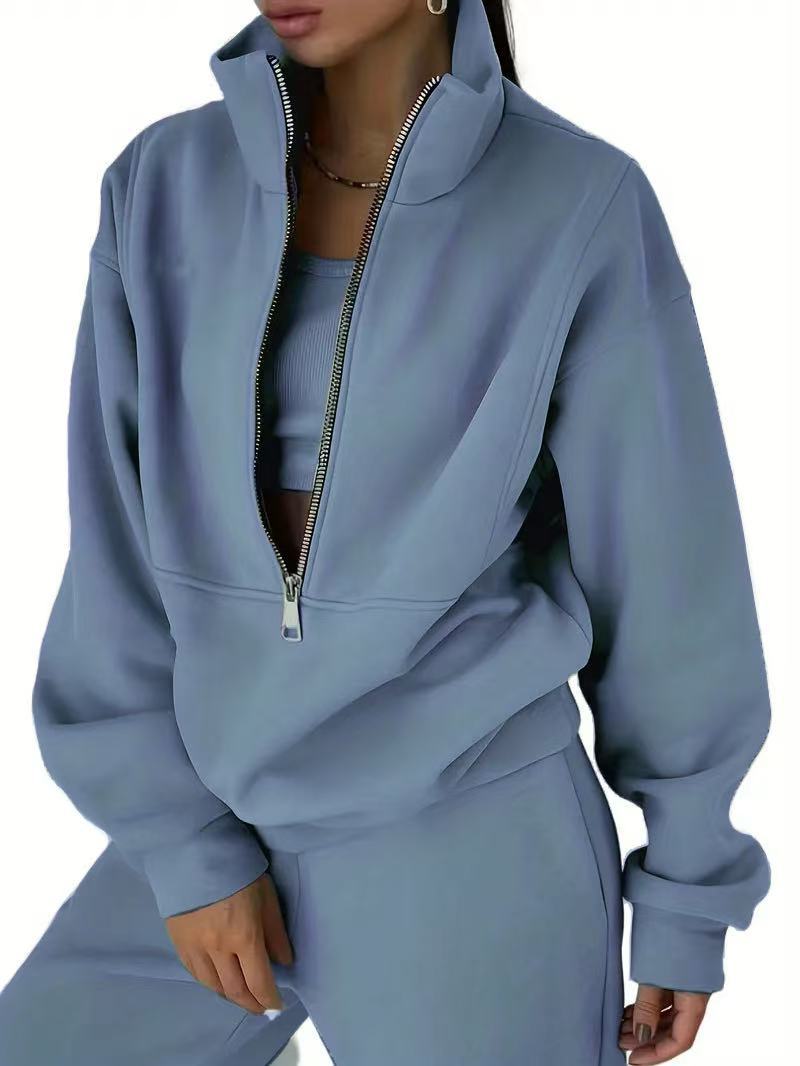 Женский топ с высоким воротником, на молнии до середины, с узлом, эластичной талией и широкие брюки-джоггеры, комплект спортивной одежды 5XL морской синий
Женский топ с высоким воротником, на молнии до середины, с узлом, эластичной талией и широкие брюки-джоггеры, комплект спортивной одежды 5XL морской синий