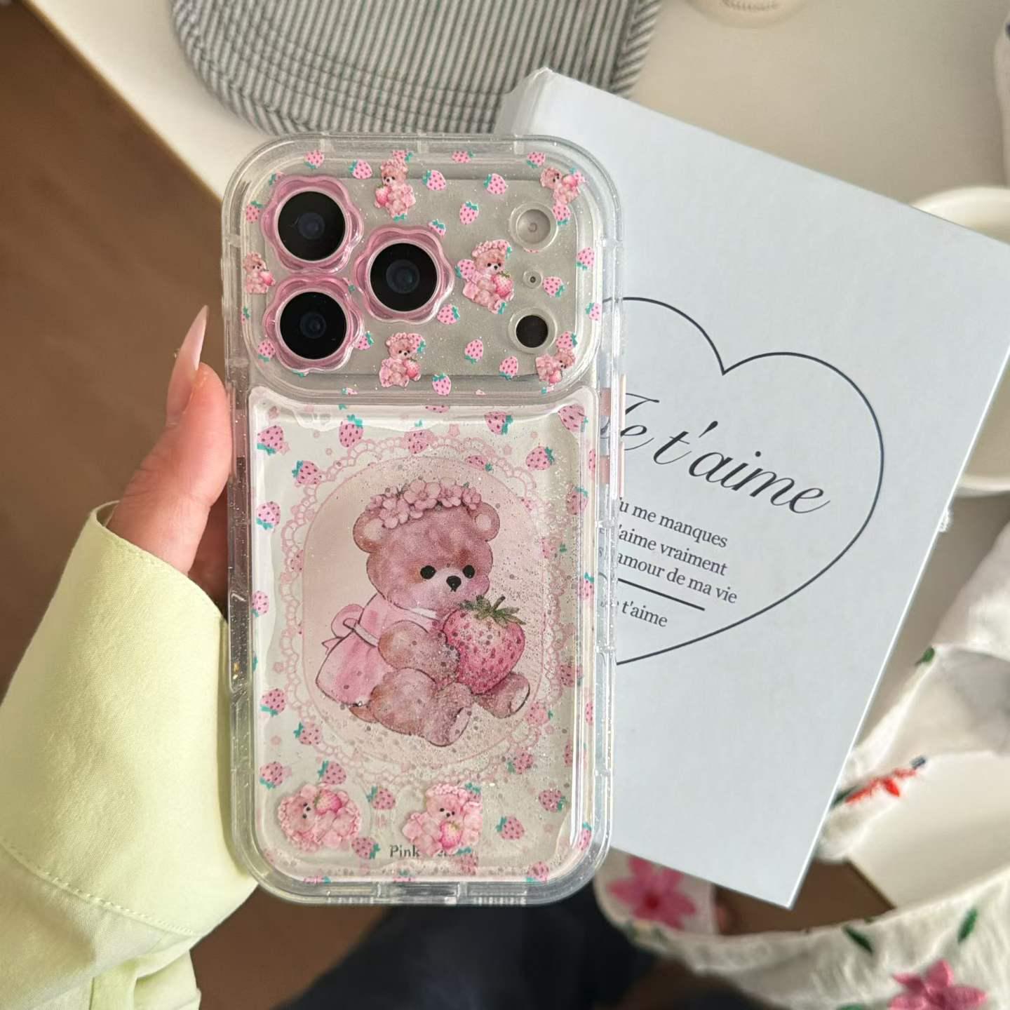 Strawberry Bear Flowing Sand Case for iPhone 17 Pro Max with Pendant iPhone 14
Strawberry Bear Flowing Sand Case for iPhone 17 Pro Max with Pendant iPhone 14
