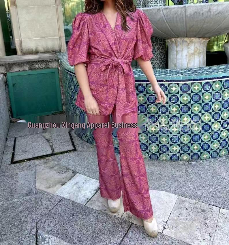 2026 V-neck Short-sleeve Slimming Two-piece Set with Waist-cinching Belt L вина червоного кольору
2026 V-neck Short-sleeve Slimming Two-piece Set with Waist-cinching Belt L вина червоного кольору