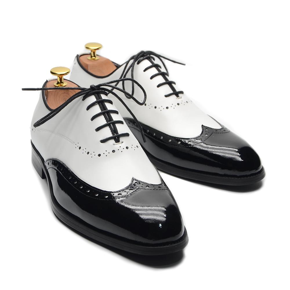 Formal Oxfords Shoes for Men White Black Real Cow Patent Leather Business Lace-up Wingtip Toe Brogue Wedding Mens Dress Shoes 45
Formal Oxfords Shoes for Men White Black Real Cow Patent Leather Business Lace-up Wingtip Toe Brogue Wedding Mens Dress Shoes 45