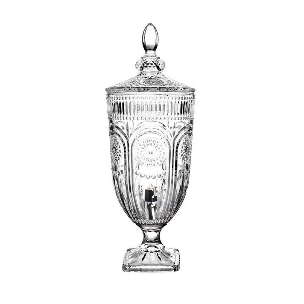 Sturdy Clear Glass Juice Jug Elegant Embossed Large Capacity Water Carafe Vintage with Faucet Iced Tea Pitcher Hot Bubble Tea 2L
Sturdy Clear Glass Juice Jug Elegant Embossed Large Capacity Water Carafe Vintage with Faucet Iced Tea Pitcher Hot Bubble Tea 2L