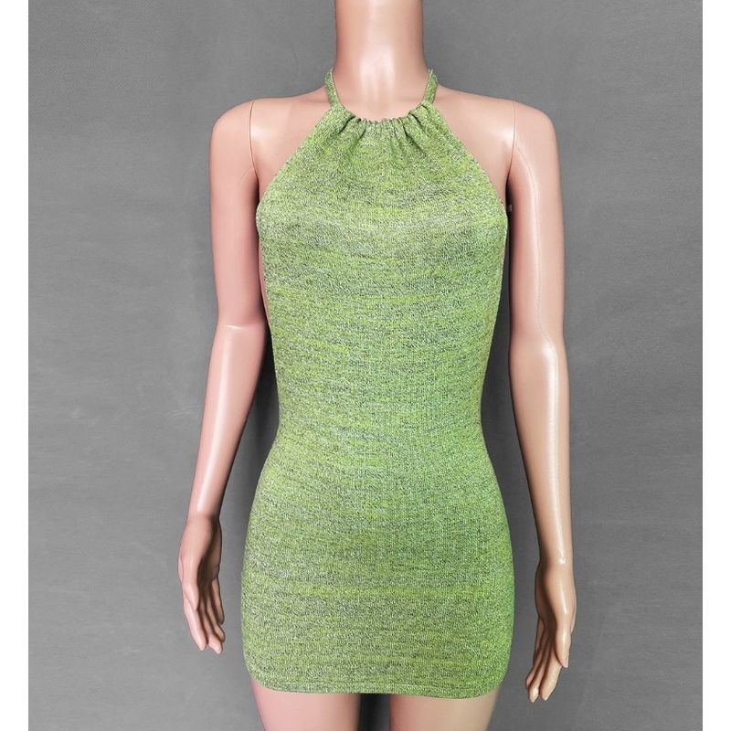 Women s Ins Elegant Dress Knitted Halter Spaghetti Straps Green S
Women s Ins Elegant Dress Knitted Halter Spaghetti Straps Green S