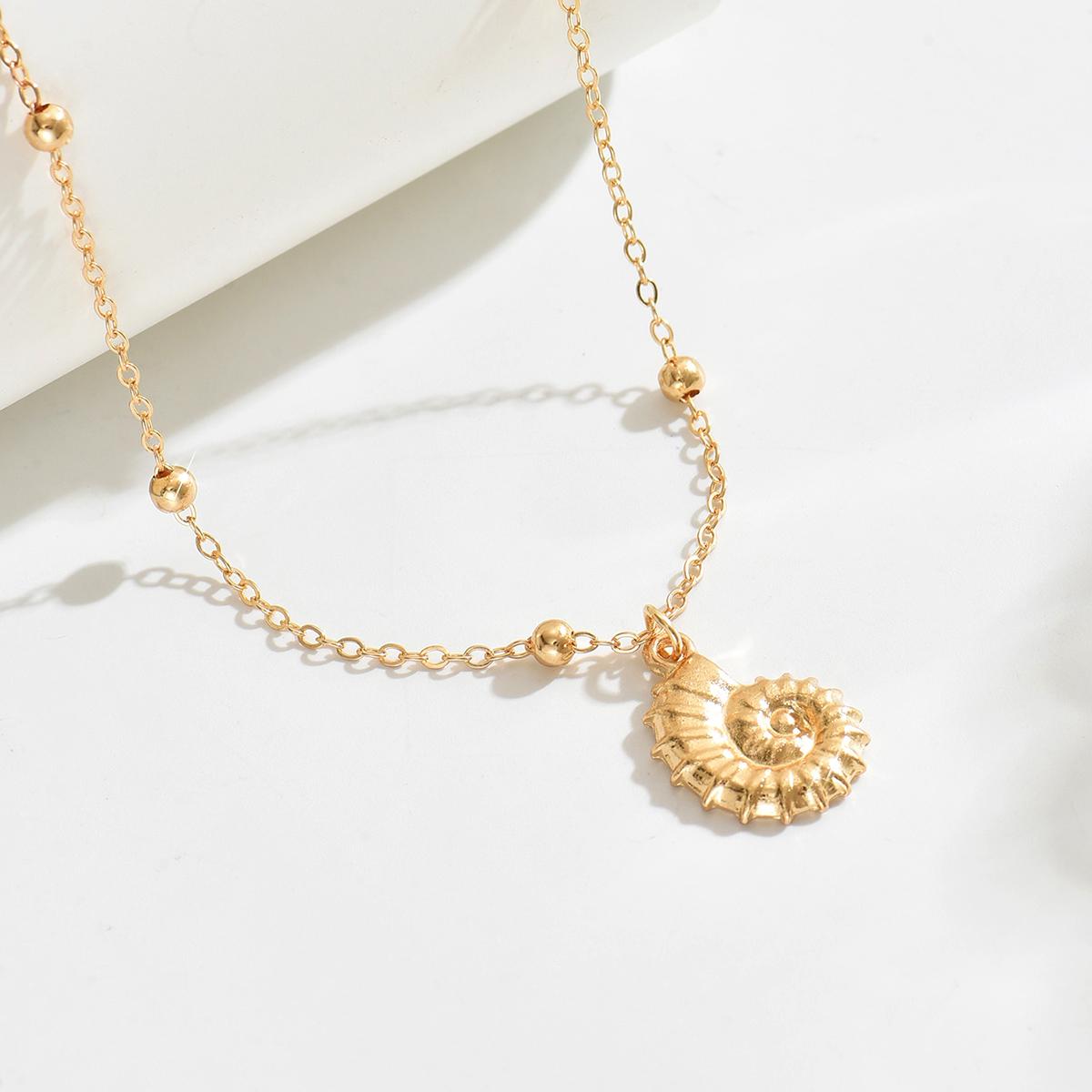 Sophisticated Gold ColorConch Shaped Pendant Necklace Elegant Small Bead Chain Women‘s Ocean Style Jewelry For Beach Weddings
Sophisticated Gold ColorConch Shaped Pendant Necklace Elegant Small Bead Chain Women‘s Ocean Style Jewelry For Beach Weddings
