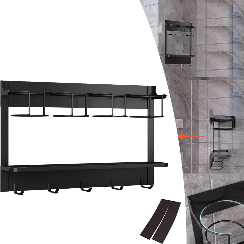 Metal Cup Storage Rack 2-in-1 Water Bottle Organizer New Fridge Cup Holder Easy Installation Black three cups
Metal Cup Storage Rack 2-in-1 Water Bottle Organizer New Fridge Cup Holder Easy Installation Black three cups