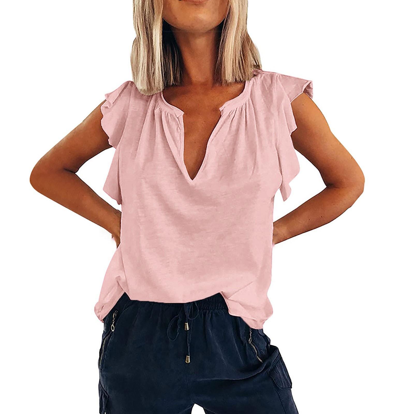 Women s Fashion V-Neck Loose Comfortable Solid Colours Tops T Shirt Short Sleeve XL рожевий
Women s Fashion V-Neck Loose Comfortable Solid Colours Tops T Shirt Short Sleeve XL рожевий