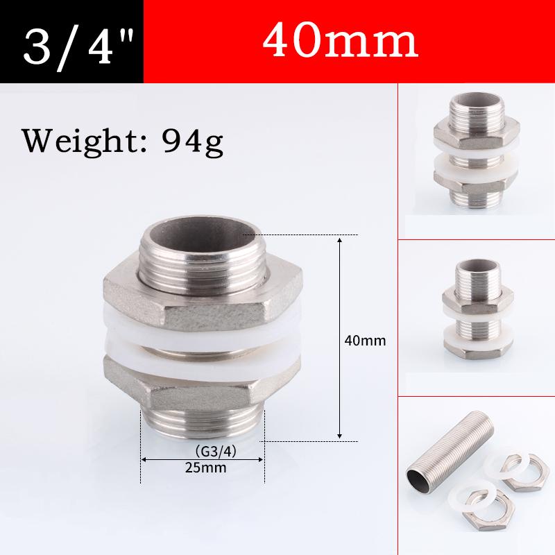 1~10pcs 3/4 Length: 40/50/60/80/100/120/150mm 304 Stainless Steel Full Thread Bulkhead Lock Pipe Fitting Connector 1 PCS
1~10pcs 3/4 Length: 40/50/60/80/100/120/150mm 304 Stainless Steel Full Thread Bulkhead Lock Pipe Fitting Connector 1 PCS