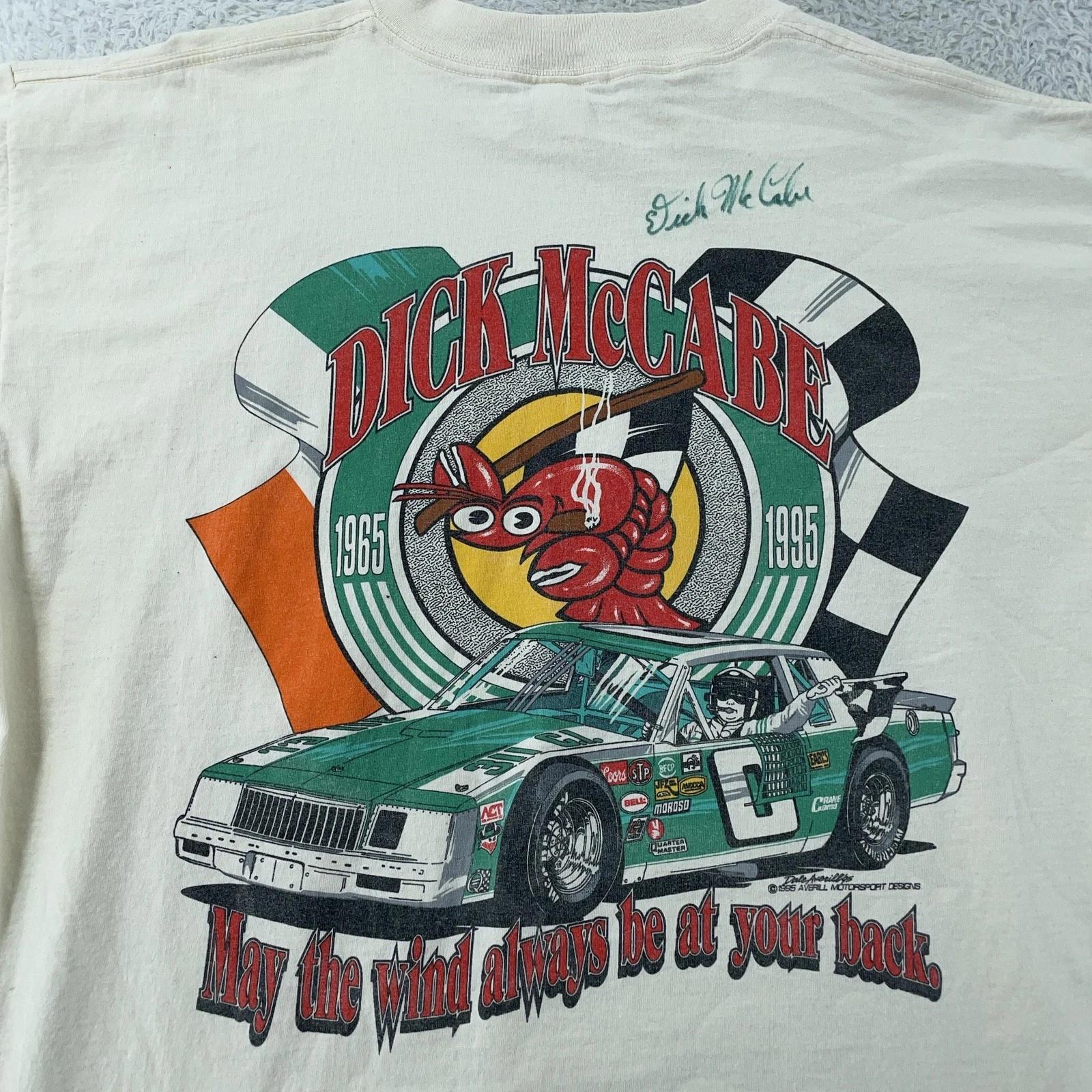 AUTOGRAPHED Vintage 90s Dick McCabe Racing Shirt Mens XL White Made in USA 1995 2XL
AUTOGRAPHED Vintage 90s Dick McCabe Racing Shirt Mens XL White Made in USA 1995 2XL