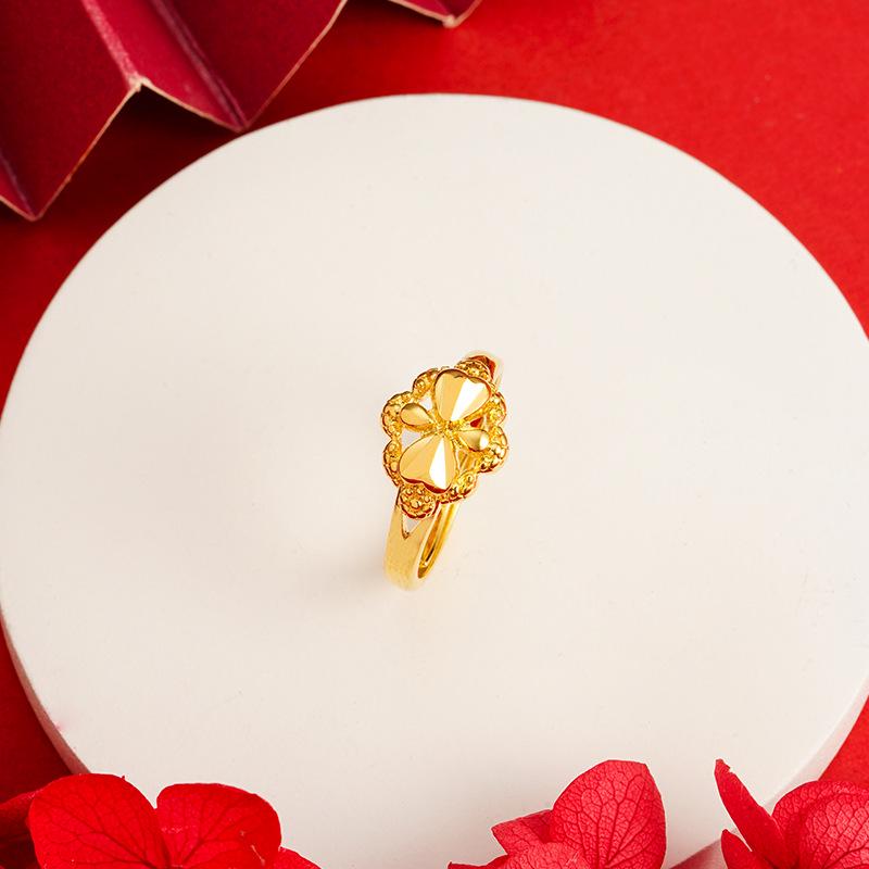 Элегантное песочно-золотое кольцо с лепестками бабочек для женщин – легкая роскошная бижутерия