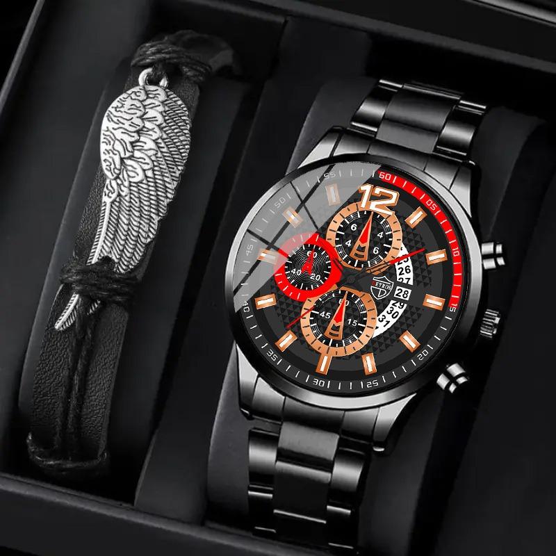 Fashion Men s Casual Watches Mens Stainless Steel Wristwatch Man Quartz Watch Bracelet Set Date Clock
Fashion Men s Casual Watches Mens Stainless Steel Wristwatch Man Quartz Watch Bracelet Set Date Clock