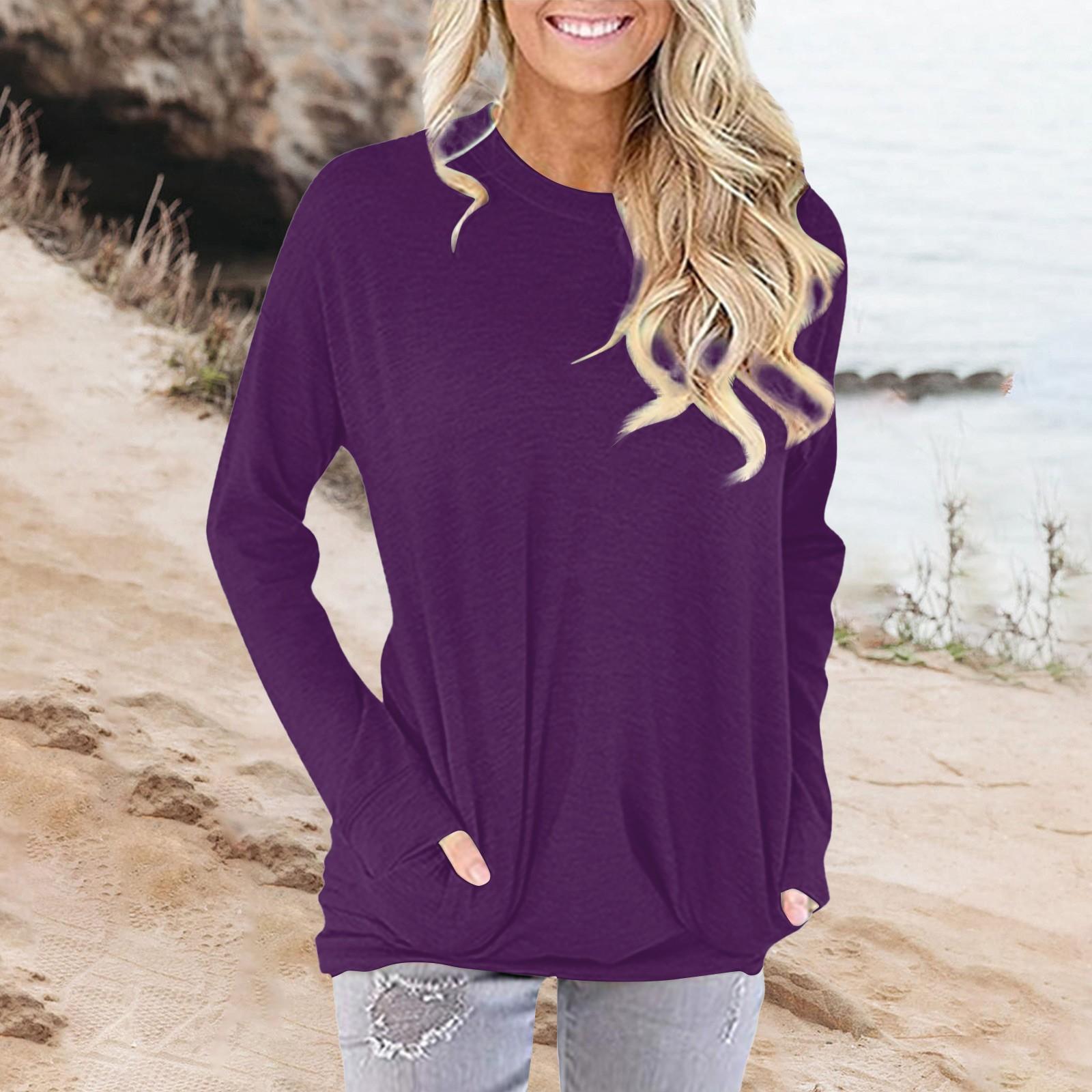 Women s Fashion Casual Round Neck Color Long Sleeve Pocket T-Shirt Top XL
Women s Fashion Casual Round Neck Color Long Sleeve Pocket T-Shirt Top XL