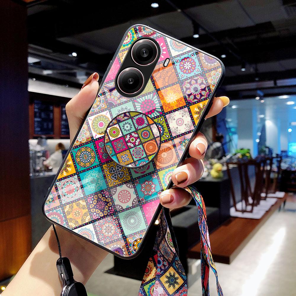 For Xiaomi Redmi Turbo 4 5G Case Kickstand Ethnic Pattern Tempered Glass Phone Cover with Strap Color Pattern
For Xiaomi Redmi Turbo 4 5G Case Kickstand Ethnic Pattern Tempered Glass Phone Cover with Strap Color Pattern
