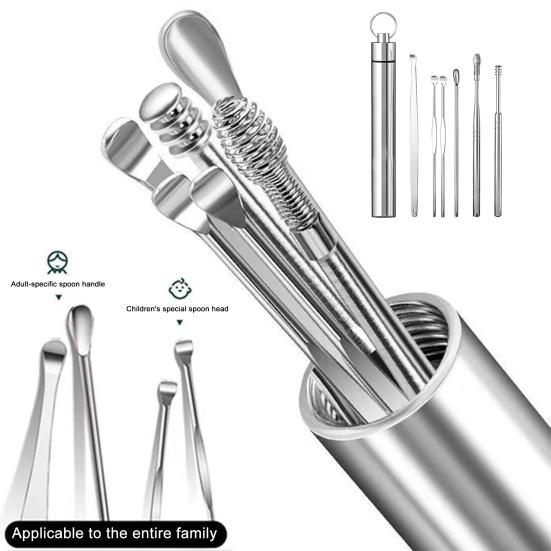 Ухочистка Набор для удаления ушной серы Ушная кюретка Очиститель 360-градусный спиральный дизайн Очиститель слухового прохода Инструмент для чистки ушей Набор 6pcs
Ухочистка Набор для удаления ушной серы Ушная кюретка Очиститель 360-градусный спиральный дизайн Очиститель слухового прохода Инструмент для чистки ушей Набор 6pcs