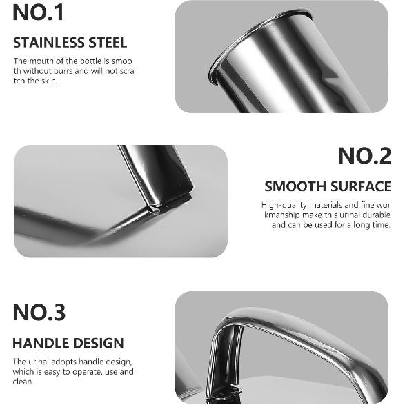 Healifty Urinals for Men Stainless Steel Portable Urine Bottle for Hospital Incontinence Elderly Travel Emergency Urinal Bottle
Healifty Urinals for Men Stainless Steel Portable Urine Bottle for Hospital Incontinence Elderly Travel Emergency Urinal Bottle