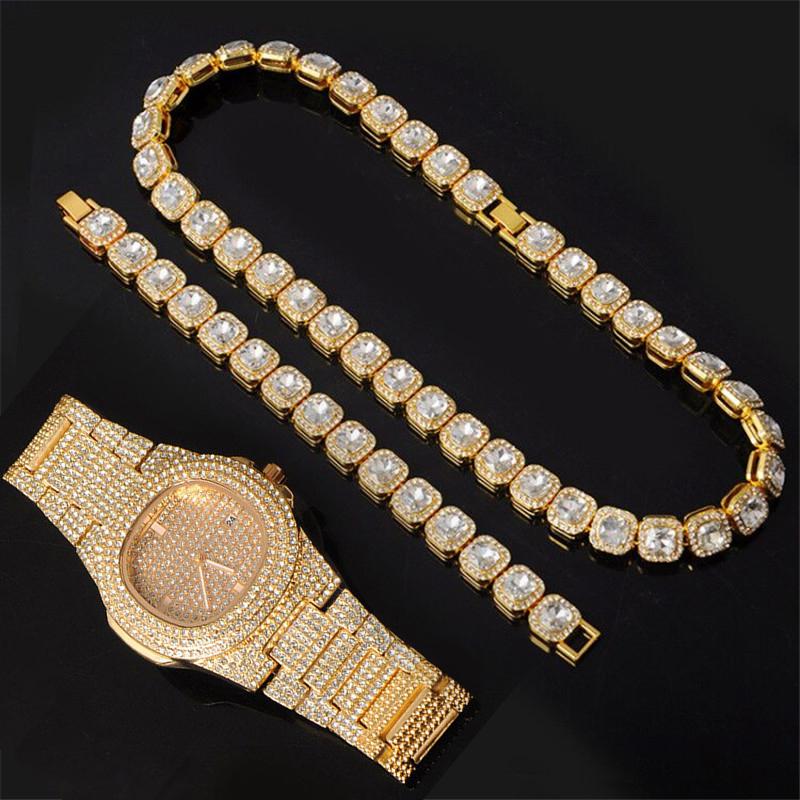 Теннисное ожерелье с зубцами HIP 12 мм + часы-багет + цепочка-браслет Iced Out, блестящие стразы, блестящие украшения для мужчин
Теннисное ожерелье с зубцами HIP 12 мм + часы-багет + цепочка-браслет Iced Out, блестящие стразы, блестящие украшения для мужчин
