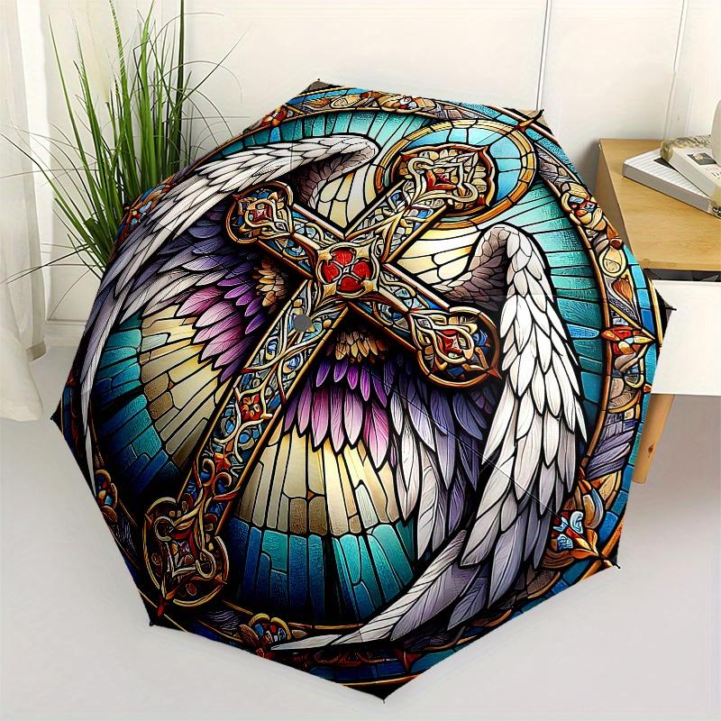 Stained Glass Angel Wings Cross Wall Art Decor Umbrella, Christmas Gift Y185
Stained Glass Angel Wings Cross Wall Art Decor Umbrella, Christmas Gift Y185