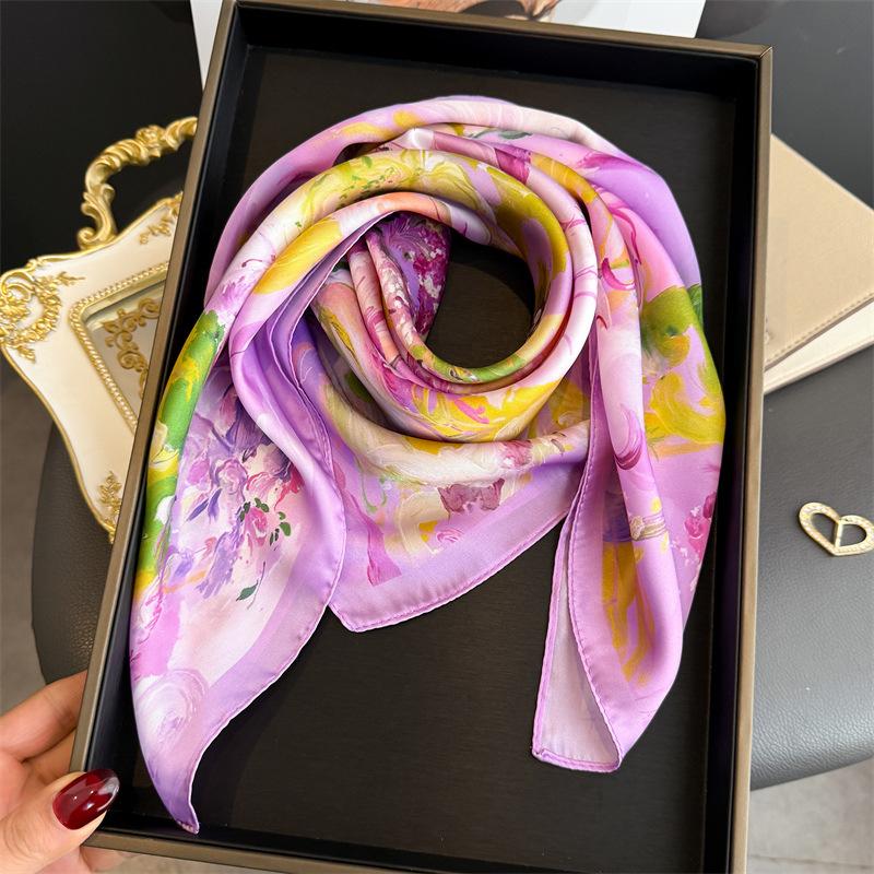 70cm Silk Square Scarf for Women Elegant Printed Neckerchief Sunscreen Shawl Headscarf for Office Commute Bandana and Bag Ribbon 70X70 CM
70cm Silk Square Scarf for Women Elegant Printed Neckerchief Sunscreen Shawl Headscarf for Office Commute Bandana and Bag Ribbon 70X70 CM