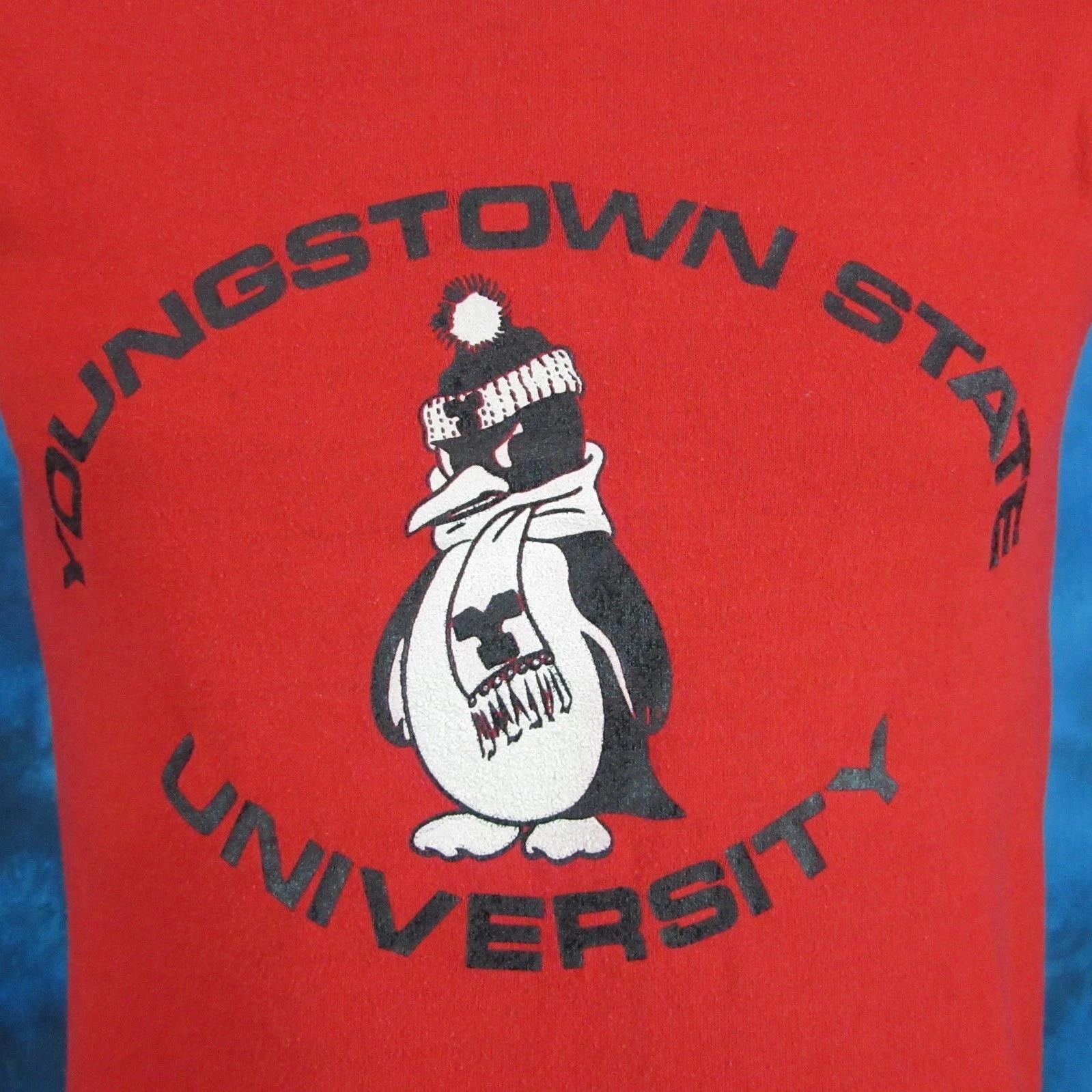 vintage 80s YOUNGSTOWN STATE UNIVERSITY PENGUINS T-Shirt XS ohio cartoon thin L
vintage 80s YOUNGSTOWN STATE UNIVERSITY PENGUINS T-Shirt XS ohio cartoon thin L