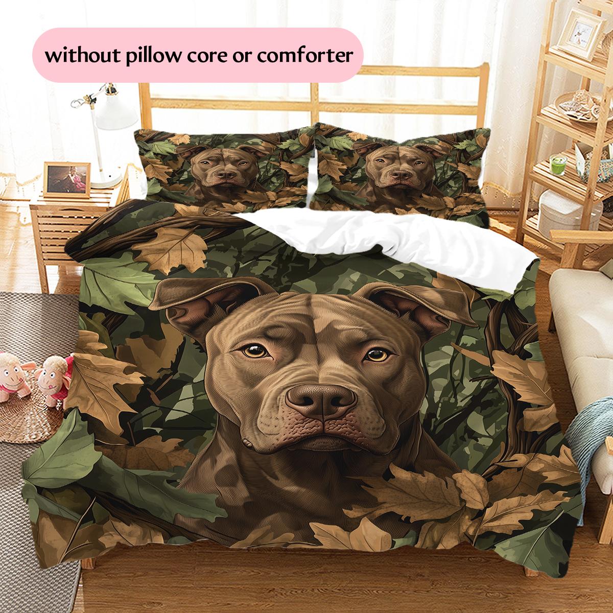 Pitbull and leaves Pattern Bedding Home Decoration Birthday Gift (1 * duvet cover + 2 * pillowcase, without core) 135x200cm
Pitbull and leaves Pattern Bedding Home Decoration Birthday Gift (1 * duvet cover + 2 * pillowcase, without core) 135x200cm