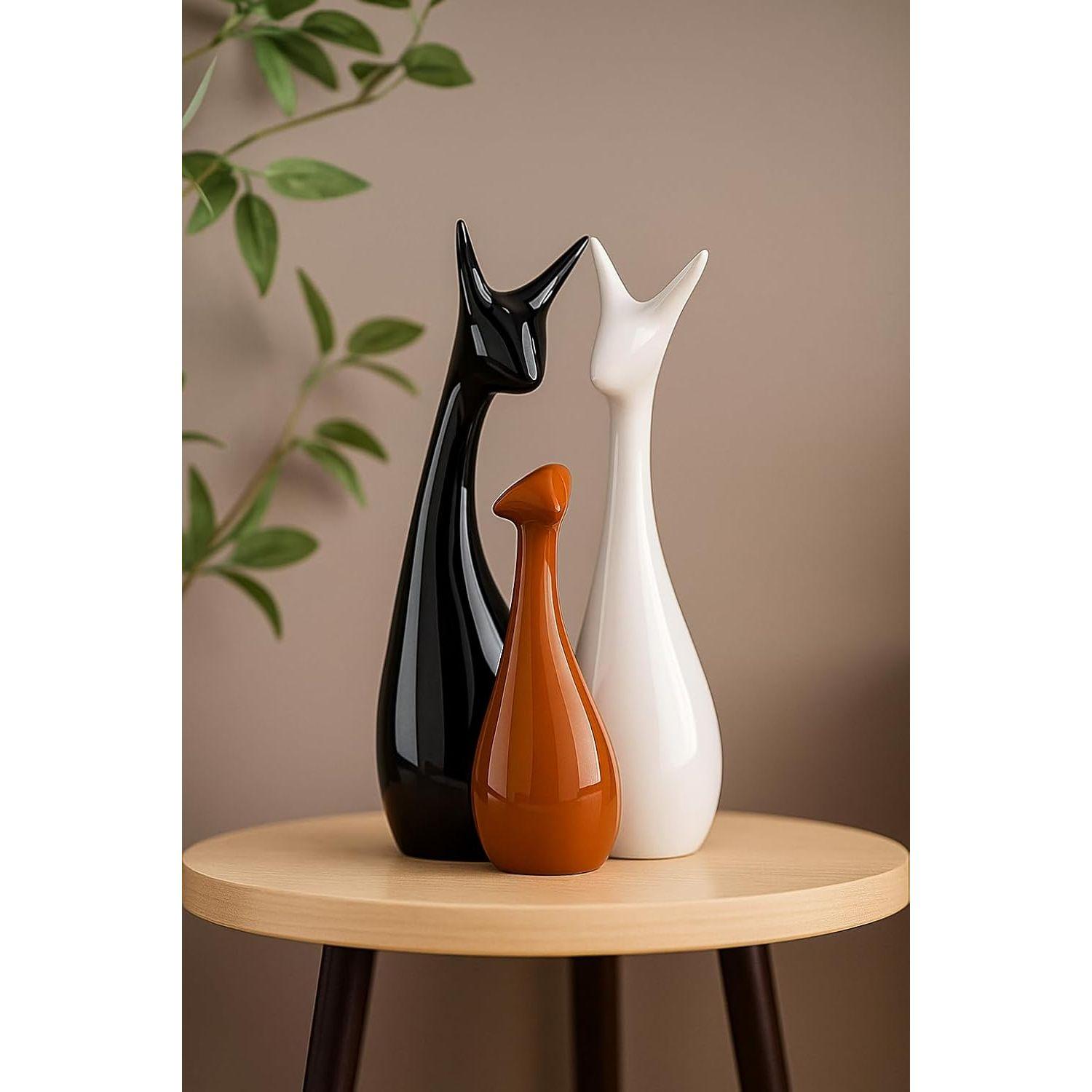 Home Decoration Lucky Deer Family Set | Piano Finish Ceramic Figures - (Set of 3, Black, White & Brown - Deer Family)
Home Decoration Lucky Deer Family Set | Piano Finish Ceramic Figures - (Set of 3, Black, White & Brown - Deer Family)