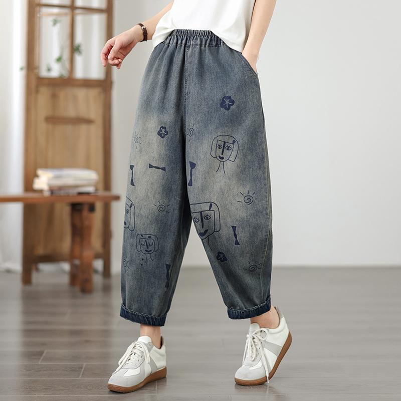 DIMANAF 2026 Summer New Plus Size Women Jeans Elastic Waist Print Long Pants Loose Casual Denim Cotton Trousers Pants 2XL
DIMANAF 2026 Summer New Plus Size Women Jeans Elastic Waist Print Long Pants Loose Casual Denim Cotton Trousers Pants 2XL