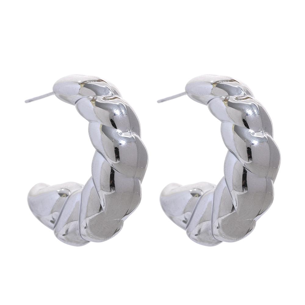 Yhpup Waterproof Stainless Steel C Shape Thicker Croissant Hollow Earrings Prevent Allergy Metal Texture Statement Charm Jewelry
Yhpup Waterproof Stainless Steel C Shape Thicker Croissant Hollow Earrings Prevent Allergy Metal Texture Statement Charm Jewelry