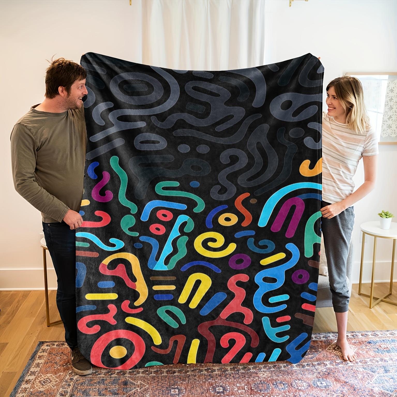 1pc Vibrant Abstract Flannel Blanket - Soft, Breathable Polyester, All-Season Cozy Throw with Colorful Digital Print, Perfe 130x150cm51x59in
1pc Vibrant Abstract Flannel Blanket - Soft, Breathable Polyester, All-Season Cozy Throw with Colorful Digital Print, Perfe 130x150cm51x59in