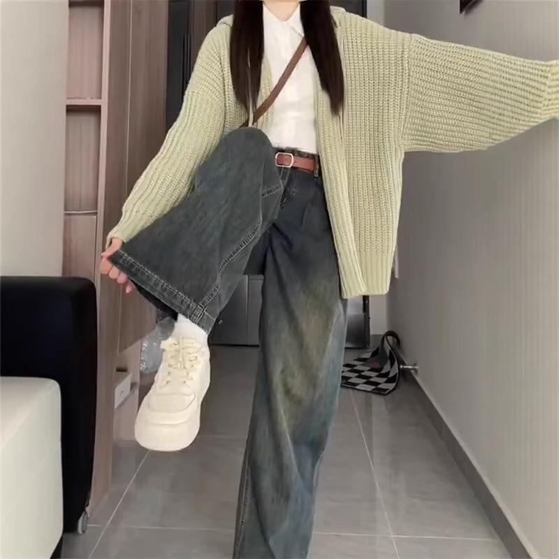 Cement Grey Wide-Leg Pleated Jeans for Women - Retro Hong Kong Style, Plus Size, Pear Shaped, Extra Long, Floor Length X-Large
Cement Grey Wide-Leg Pleated Jeans for Women - Retro Hong Kong Style, Plus Size, Pear Shaped, Extra Long, Floor Length X-Large