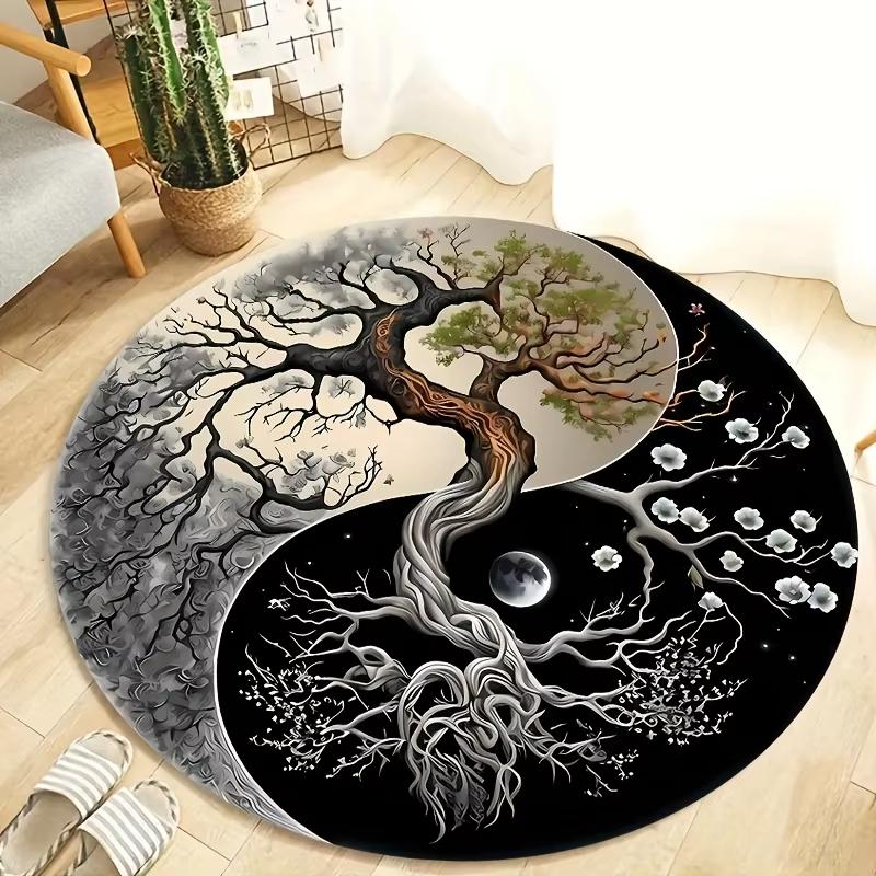 Vikama Flannel Yin-Yang Life Tree Pattern Round Floor Mat, Suitable For Home Decoration In Living Rooms, Bedrooms And Bathrooms. 80cmx80cm
Vikama Flannel Yin-Yang Life Tree Pattern Round Floor Mat, Suitable For Home Decoration In Living Rooms, Bedrooms And Bathrooms. 80cmx80cm