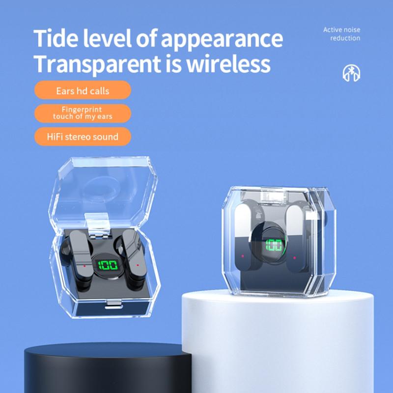 K30 Transparent Capsule Digital Touch Bluetooth-compatible Headset Half-In-Ear Wireless Earbuds with 200mAh Charging Case Black
K30 Transparent Capsule Digital Touch Bluetooth-compatible Headset Half-In-Ear Wireless Earbuds with 200mAh Charging Case Black