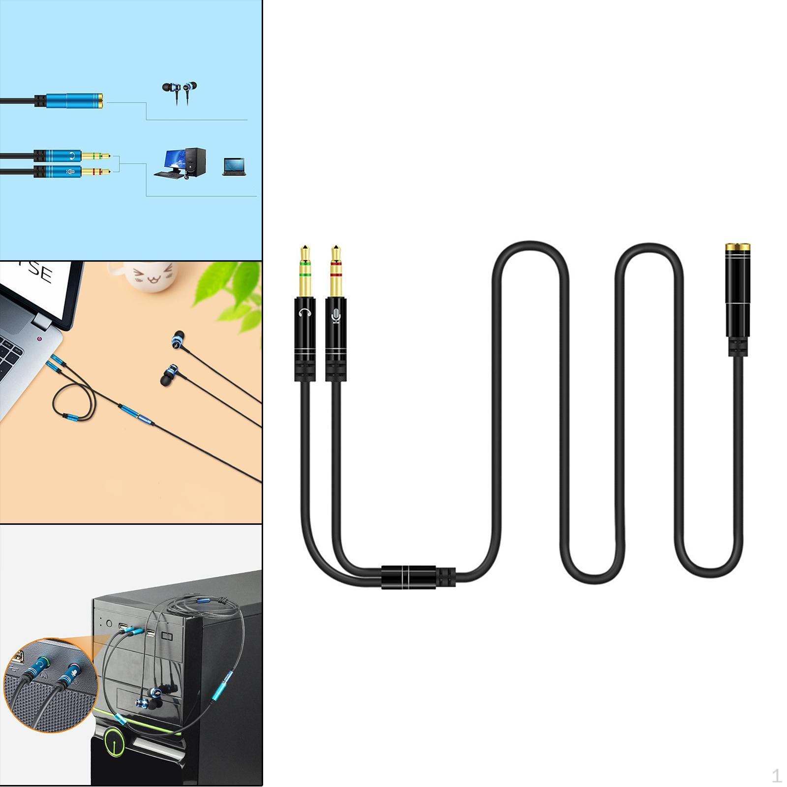 Headphone Splitter Conversion Plug Two Adapter Line Headset to PC Laptop Y Cable Black
Headphone Splitter Conversion Plug Two Adapter Line Headset to PC Laptop Y Cable Black