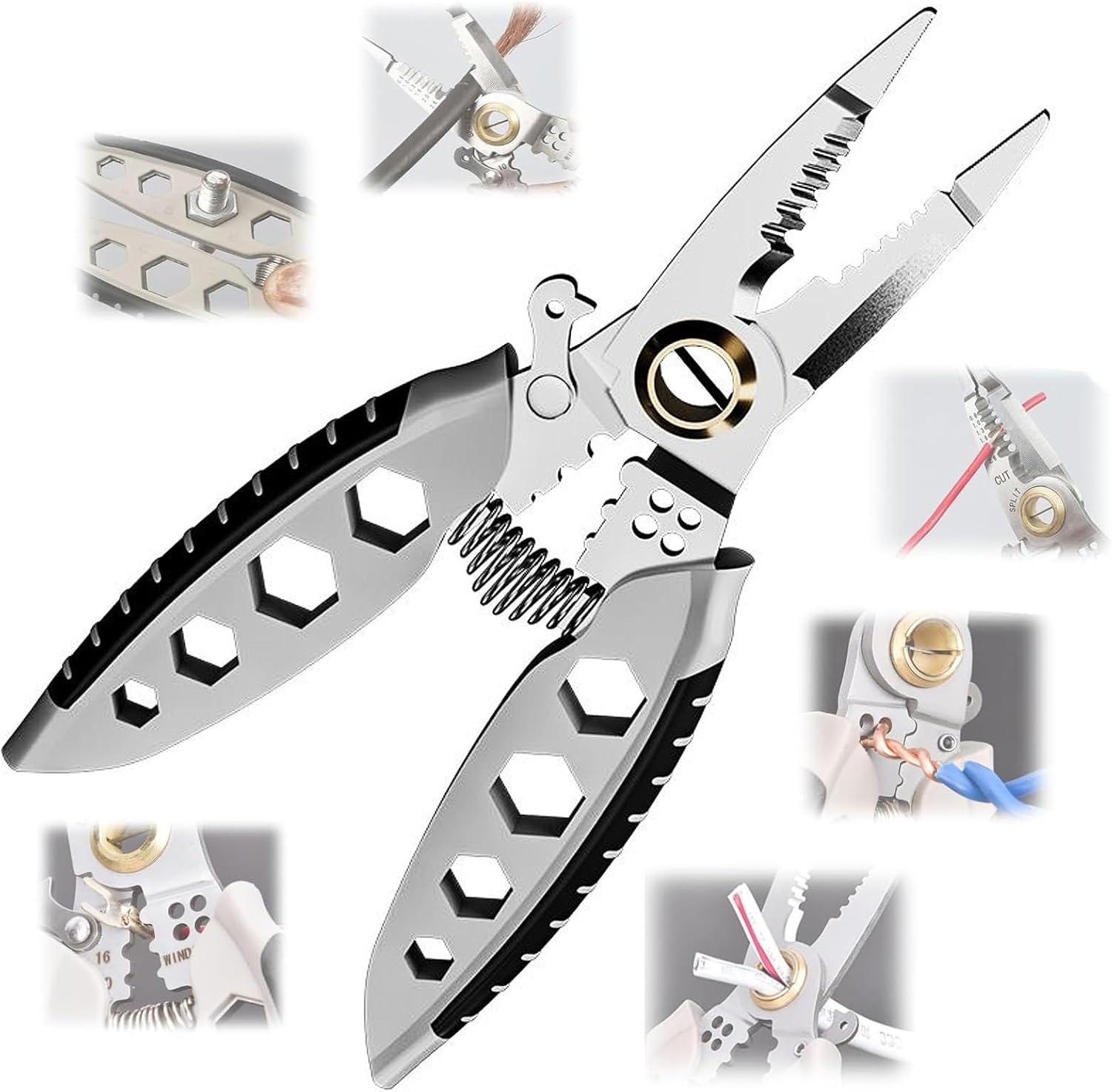 Multifunctional Wire Stripper Pliers Electrician Special Tools for Wire Cutting Pulling Pressing Winding Screwing b
Multifunctional Wire Stripper Pliers Electrician Special Tools for Wire Cutting Pulling Pressing Winding Screwing b