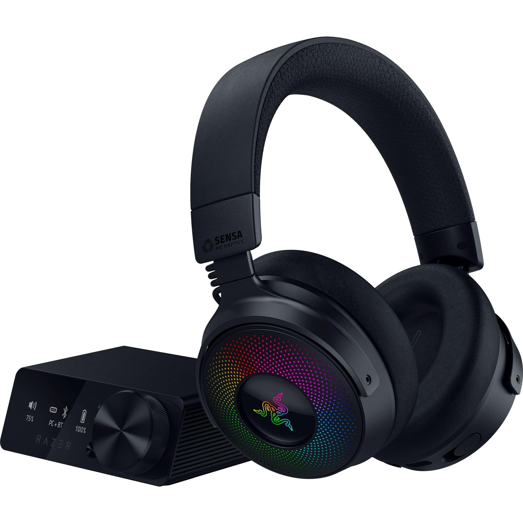 Razer Kraken V4 Pro Wireless Gaming Headset with OLED Control HyperSpeed Wireless USB Sensa HD TriForce Biocellulose 40mm Retractable HyperClear THX чорний
Razer Kraken V4 Pro Wireless Gaming Headset with OLED Control HyperSpeed Wireless USB Sensa HD TriForce Biocellulose 40mm Retractable HyperClear THX чорний