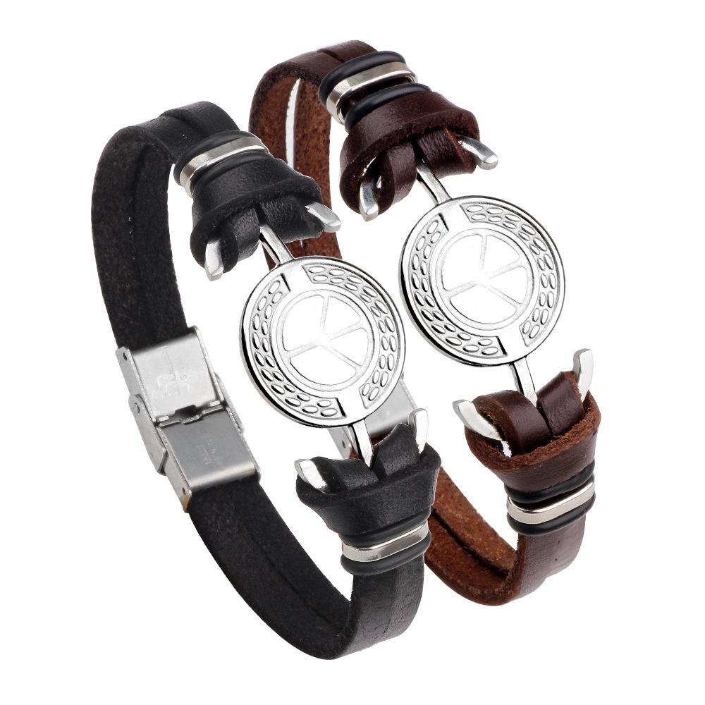 Qino Men s High-End Cowhide Bracelet with Stainless Steel Peace Symbol Clasp чорний
Qino Men s High-End Cowhide Bracelet with Stainless Steel Peace Symbol Clasp чорний
