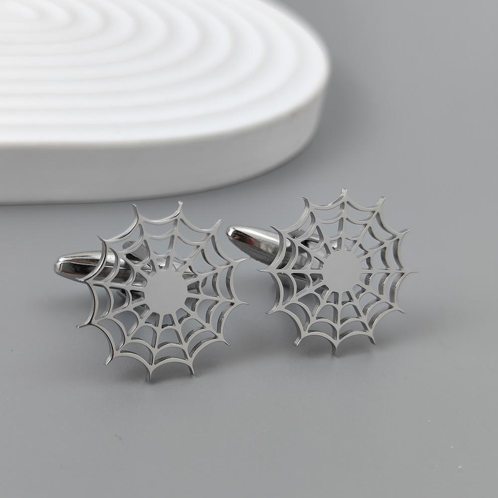 Silver spider web hollow gold-plated cufflinks, French shirt cuff accessories in black, matching with men s suits серебряный
Silver spider web hollow gold-plated cufflinks, French shirt cuff accessories in black, matching with men s suits серебряный