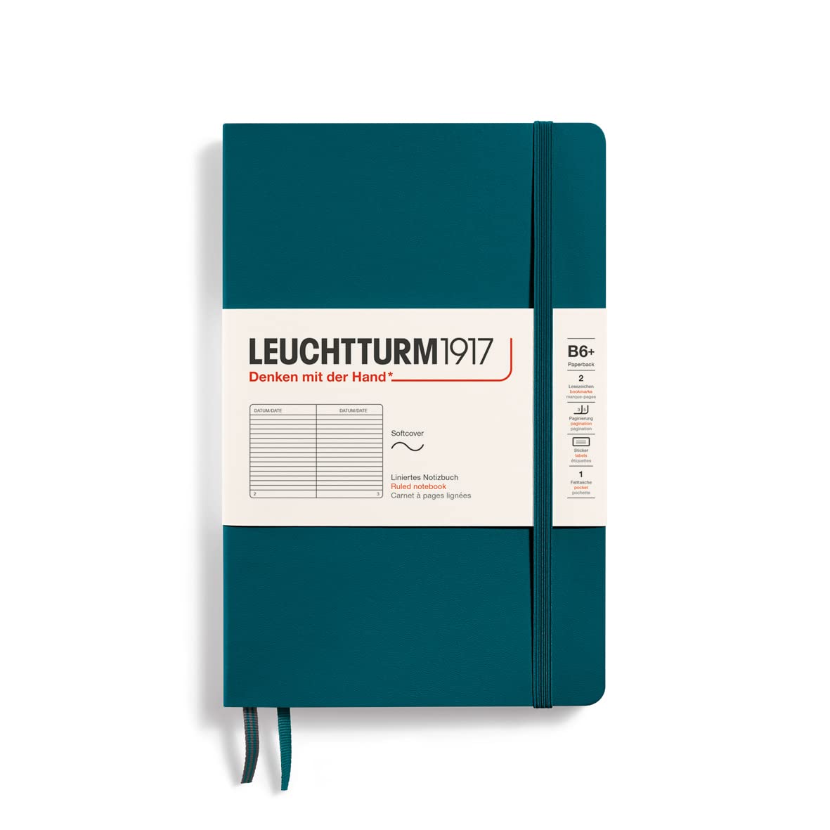 Leuchtturm Note B6 Горизонтальная линейка Мягкая обложка Pacific Green 359678 Подлинный импортный продукт
Leuchtturm Note B6 Горизонтальная линейка Мягкая обложка Pacific Green 359678 Подлинный импортный продукт