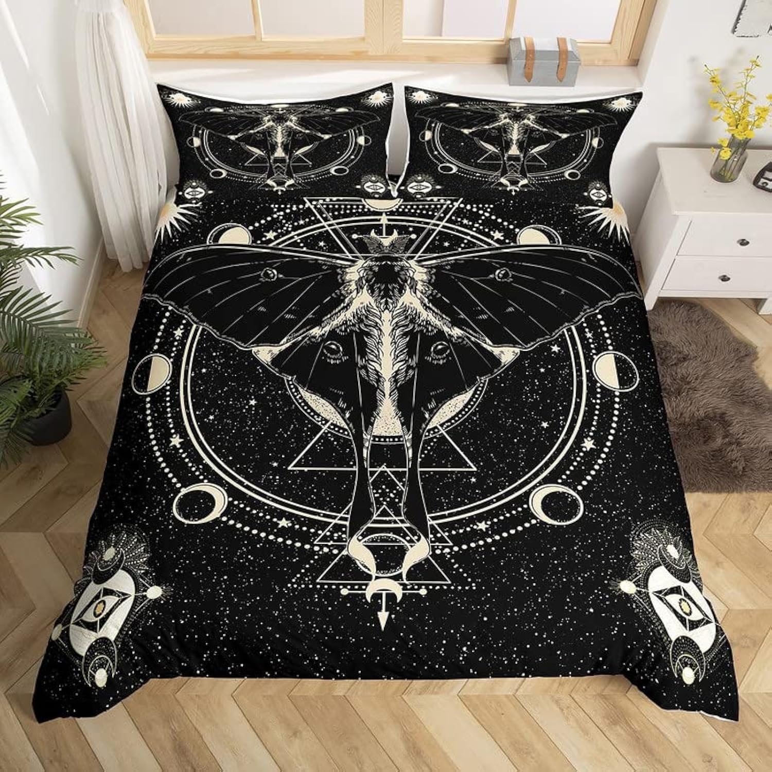Death Moth Duvet Cover Set Queen Size Stars And Moon Phase Space Comforter Cover For Boys Abstract Exotic Aesthetic Bedding Set EU Single(135*200cm)3pcs
Death Moth Duvet Cover Set Queen Size Stars And Moon Phase Space Comforter Cover For Boys Abstract Exotic Aesthetic Bedding Set EU Single(135*200cm)3pcs