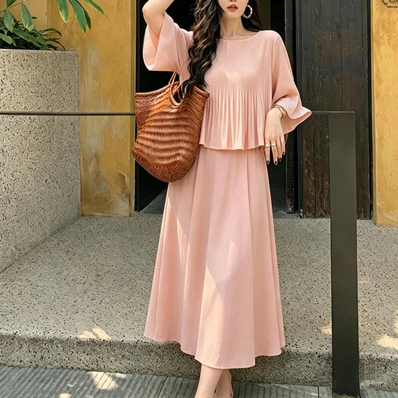 ZANZEA Women 3/4 Sleeve Pleated Blouse and Midi Skirts Casual Two Piece Suit Sets 5XL рожевий
ZANZEA Women 3/4 Sleeve Pleated Blouse and Midi Skirts Casual Two Piece Suit Sets 5XL рожевий