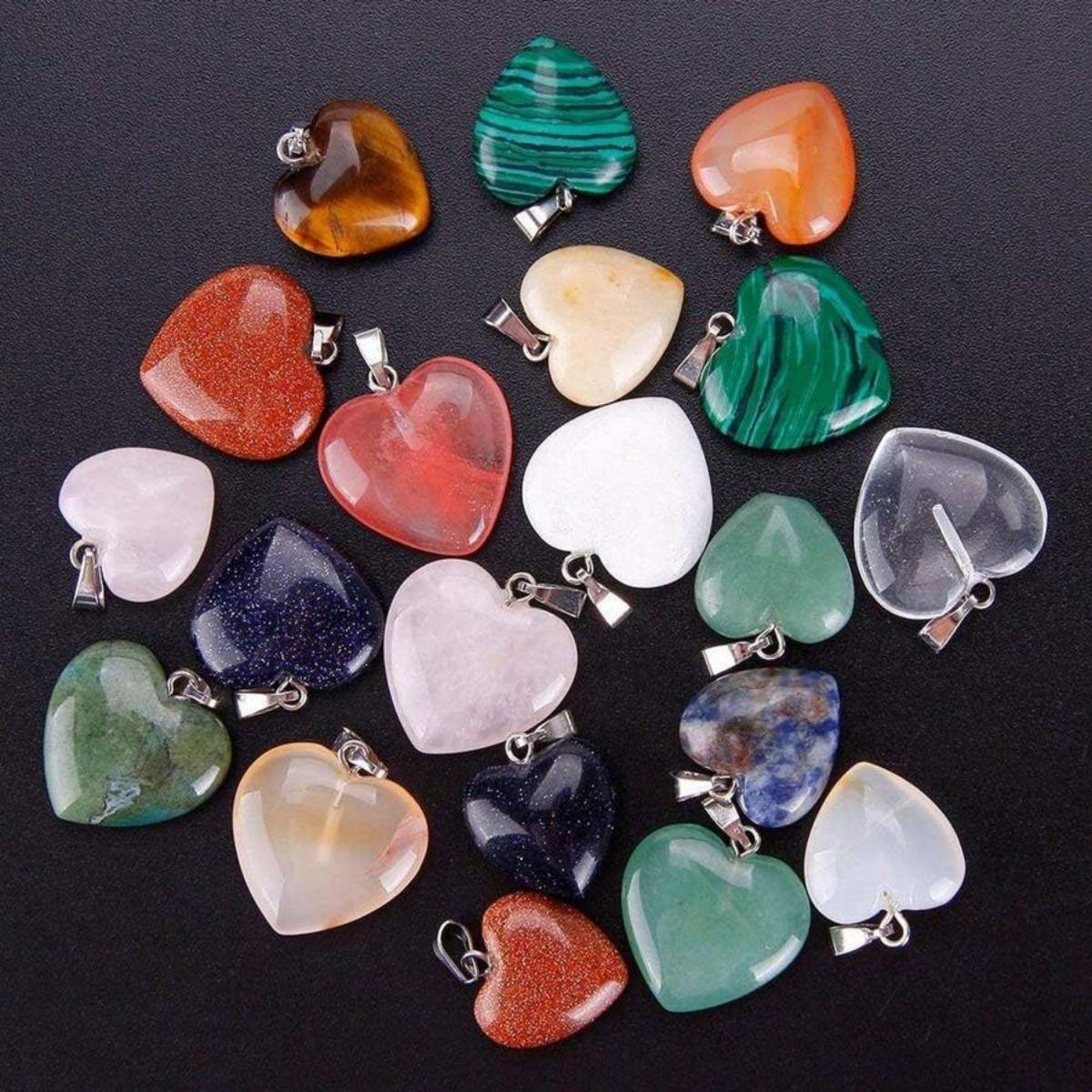 10pcs/lot Random Colorful Heart Shaped Stone Pendant Charms Crystal Chakra Beads for DIY Necklace Jewelry Craft Accessories
10pcs/lot Random Colorful Heart Shaped Stone Pendant Charms Crystal Chakra Beads for DIY Necklace Jewelry Craft Accessories