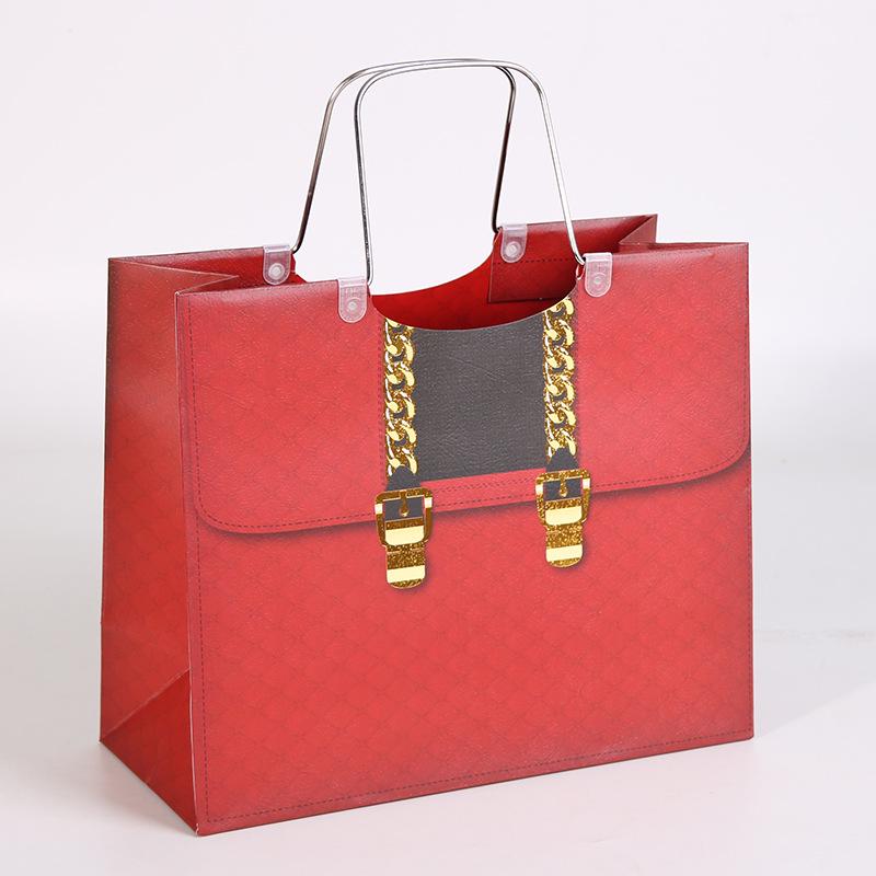 White Promotional Tote Gift Bag - Thick Paper with Color Printing for Clothing Stores
White Promotional Tote Gift Bag - Thick Paper with Color Printing for Clothing Stores